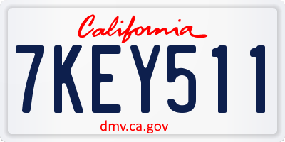 CA license plate 7KEY511