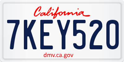 CA license plate 7KEY520