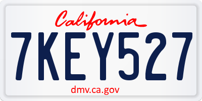 CA license plate 7KEY527