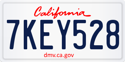 CA license plate 7KEY528