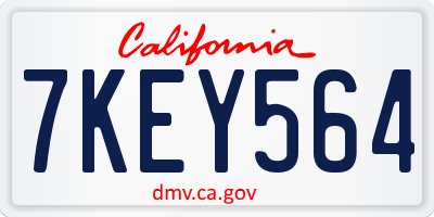 CA license plate 7KEY564