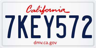 CA license plate 7KEY572