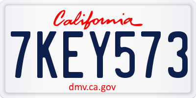 CA license plate 7KEY573