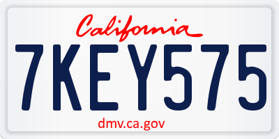 CA license plate 7KEY575