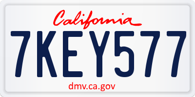 CA license plate 7KEY577