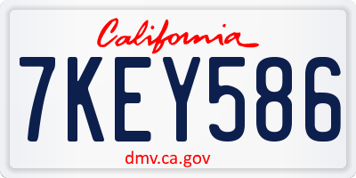 CA license plate 7KEY586