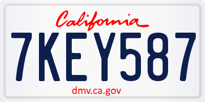 CA license plate 7KEY587