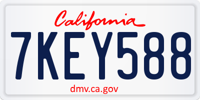 CA license plate 7KEY588