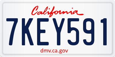 CA license plate 7KEY591