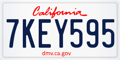 CA license plate 7KEY595