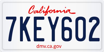 CA license plate 7KEY602