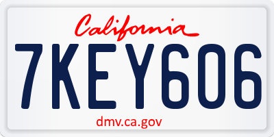 CA license plate 7KEY606