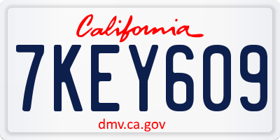 CA license plate 7KEY609