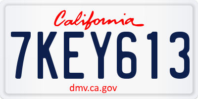 CA license plate 7KEY613