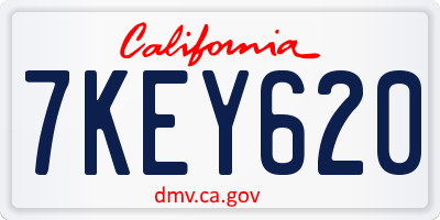 CA license plate 7KEY620