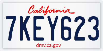 CA license plate 7KEY623