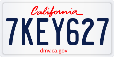 CA license plate 7KEY627