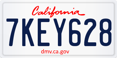 CA license plate 7KEY628