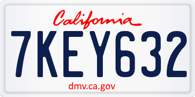 CA license plate 7KEY632