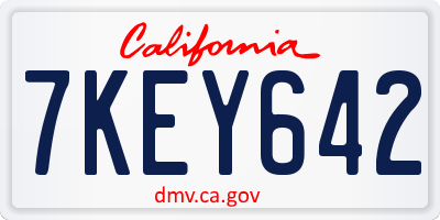 CA license plate 7KEY642