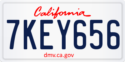 CA license plate 7KEY656