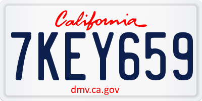 CA license plate 7KEY659