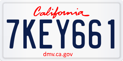 CA license plate 7KEY661