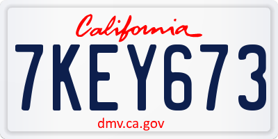 CA license plate 7KEY673