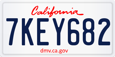 CA license plate 7KEY682