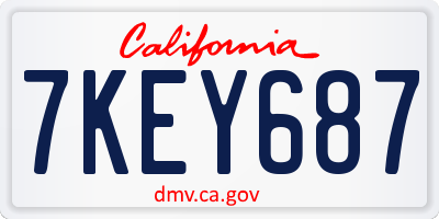 CA license plate 7KEY687