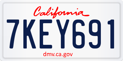 CA license plate 7KEY691