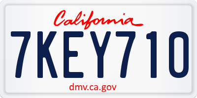 CA license plate 7KEY710