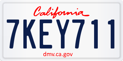 CA license plate 7KEY711