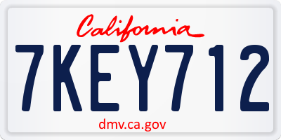 CA license plate 7KEY712