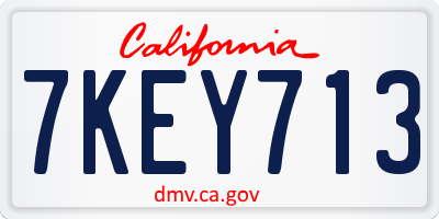 CA license plate 7KEY713