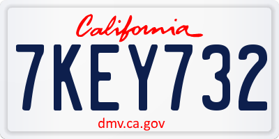 CA license plate 7KEY732