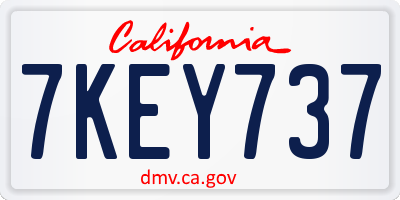 CA license plate 7KEY737