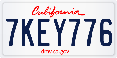 CA license plate 7KEY776