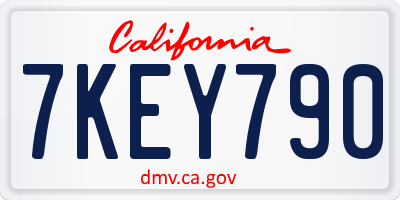 CA license plate 7KEY790