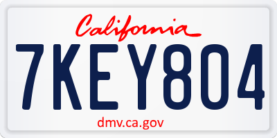 CA license plate 7KEY804
