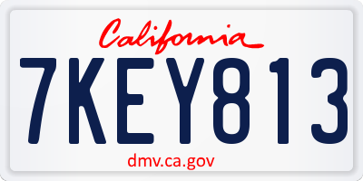 CA license plate 7KEY813