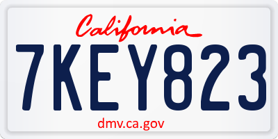 CA license plate 7KEY823