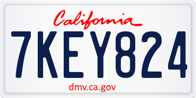CA license plate 7KEY824