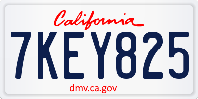CA license plate 7KEY825
