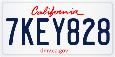 CA license plate 7KEY828