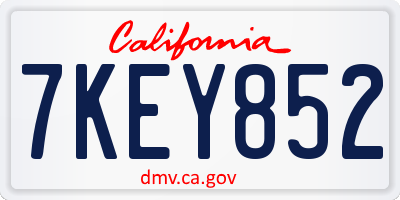 CA license plate 7KEY852