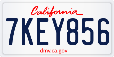 CA license plate 7KEY856