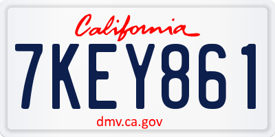 CA license plate 7KEY861