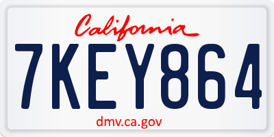 CA license plate 7KEY864