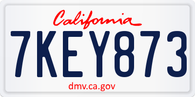 CA license plate 7KEY873